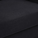 Meridian Kimora Black Linen Textured Fabric Loveseat IMAGE 10