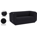 Meridian Kimora Black Linen Textured Fabric Loveseat IMAGE 13