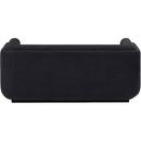 Meridian Kimora Black Linen Textured Fabric Loveseat IMAGE 3