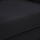 Meridian Kimora Black Linen Textured Fabric Sofa IMAGE 10