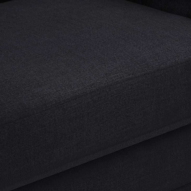 Meridian Kimora Black Linen Textured Fabric Sofa IMAGE 10