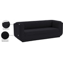 Meridian Kimora Black Linen Textured Fabric Sofa IMAGE 13