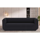 Meridian Kimora Black Linen Textured Fabric Sofa IMAGE 2