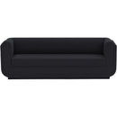 Meridian Kimora Black Linen Textured Fabric Sofa IMAGE 4