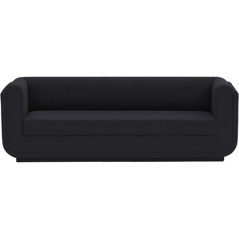 Meridian Kimora Black Linen Textured Fabric Sofa IMAGE 4