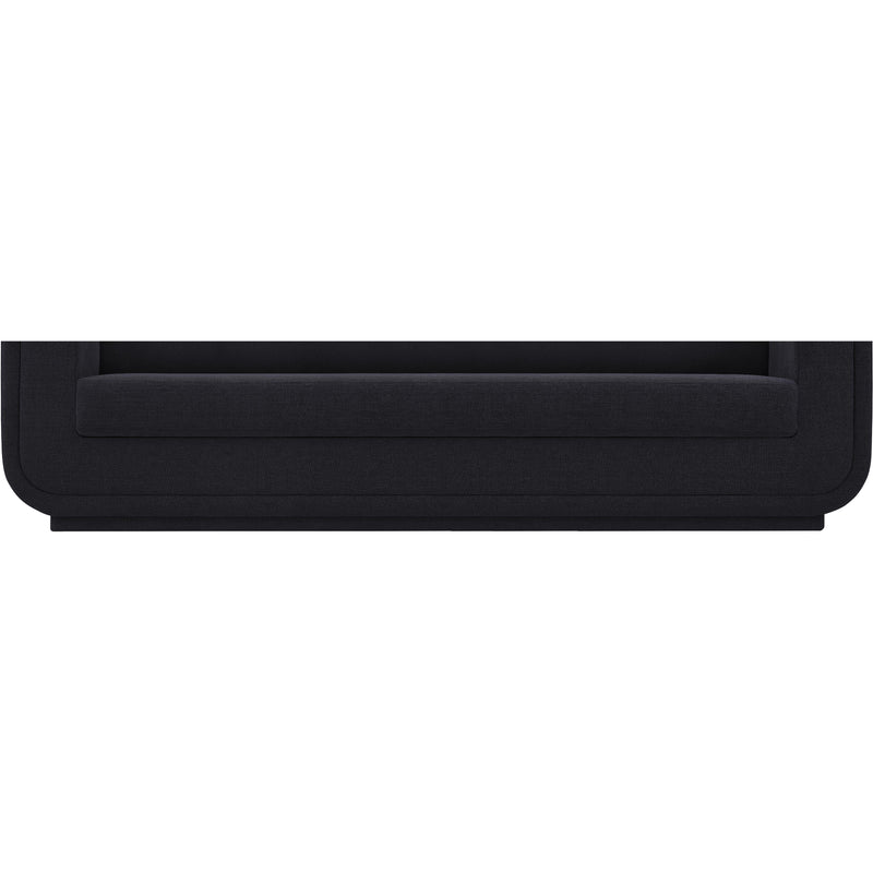 Meridian Kimora Black Linen Textured Fabric Sofa IMAGE 7