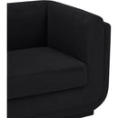 Meridian Kimora Black Linen Textured Fabric Sofa IMAGE 8