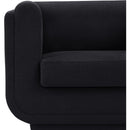 Meridian Kimora Black Linen Textured Fabric Sofa IMAGE 9