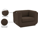 Meridian Kimora Brown Linen Textured Fabric Chair IMAGE 11