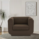 Meridian Kimora Brown Linen Textured Fabric Chair IMAGE 2