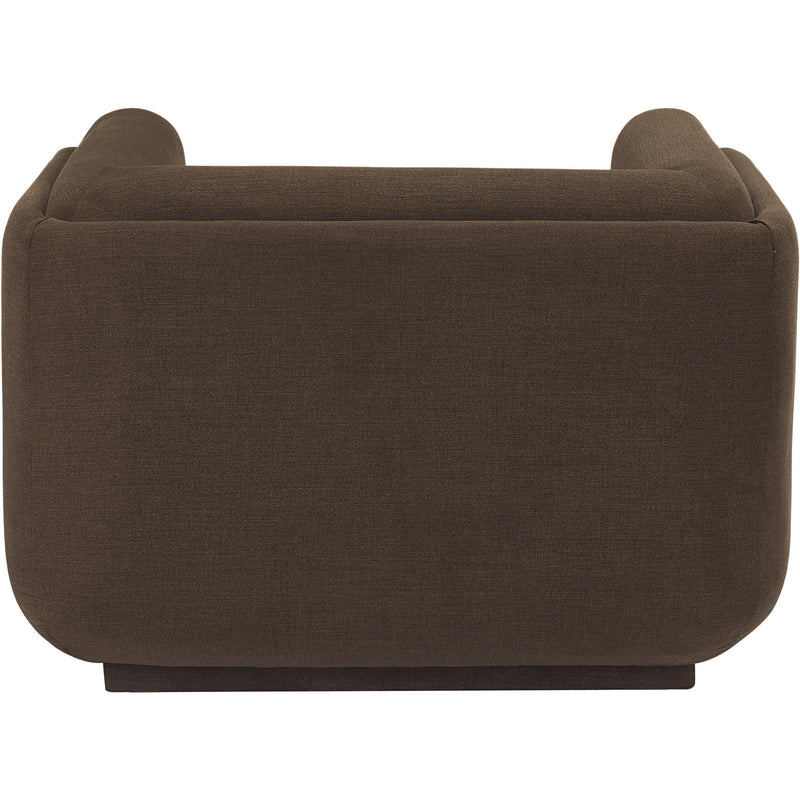 Meridian Kimora Brown Linen Textured Fabric Chair IMAGE 3
