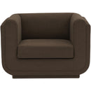 Meridian Kimora Brown Linen Textured Fabric Chair IMAGE 4