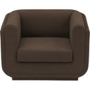Meridian Kimora Brown Linen Textured Fabric Chair IMAGE 5