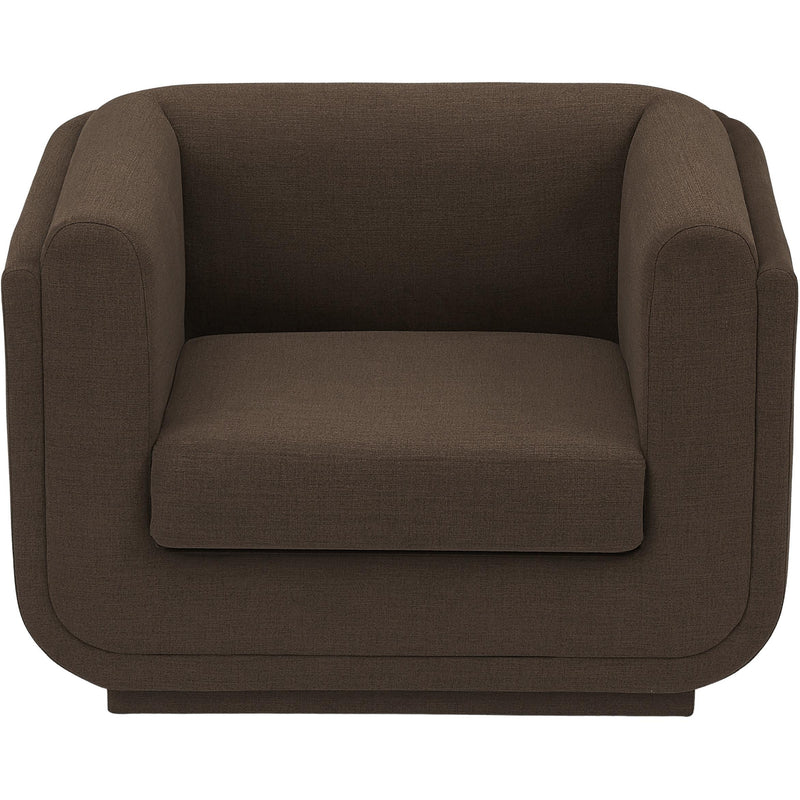 Meridian Kimora Brown Linen Textured Fabric Chair IMAGE 5