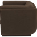 Meridian Kimora Brown Linen Textured Fabric Chair IMAGE 6