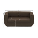 Meridian Kimora Brown Linen Textured Fabric Loveseat IMAGE 12