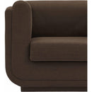 Meridian Kimora Brown Linen Textured Fabric Loveseat IMAGE 9