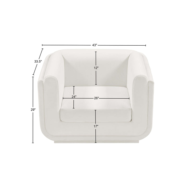 Meridian Kimora Cream Linen Textured Fabric Chair IMAGE 12