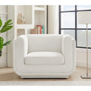 Meridian Kimora Cream Linen Textured Fabric Chair IMAGE 2