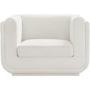 Meridian Kimora Cream Linen Textured Fabric Chair IMAGE 4
