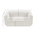 Meridian Kimora Cream Linen Textured Fabric Loveseat IMAGE 12