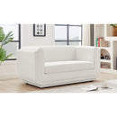 Meridian Kimora Cream Linen Textured Fabric Loveseat IMAGE 2