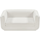 Meridian Kimora Cream Linen Textured Fabric Loveseat IMAGE 5