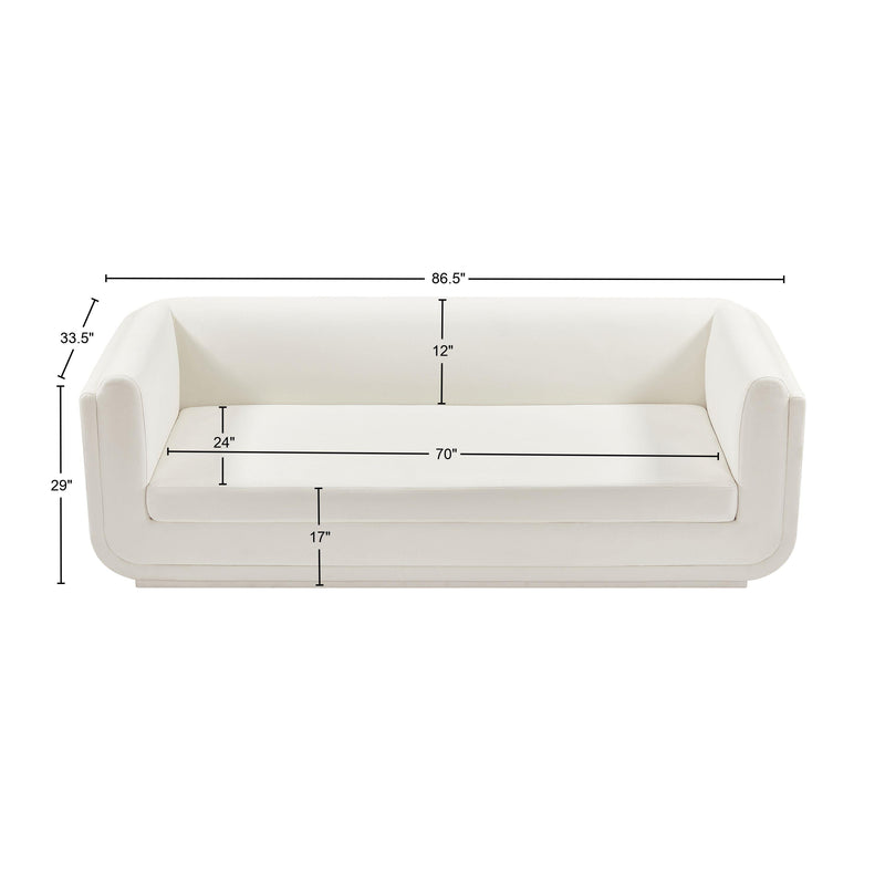 Meridian Kimora Cream Linen Textured Fabric Sofa IMAGE 12