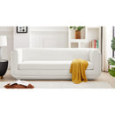 Meridian Kimora Cream Linen Textured Fabric Sofa IMAGE 2