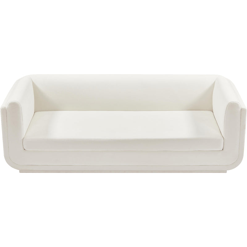 Meridian Kimora Cream Linen Textured Fabric Sofa IMAGE 5