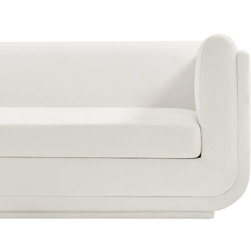 Meridian Kimora Cream Linen Textured Fabric Sofa IMAGE 7