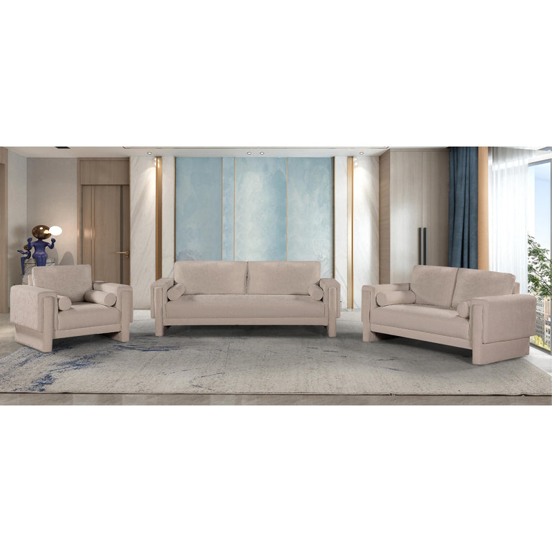 Meridian Madeline Beige Chenille Fabric Chair IMAGE 12