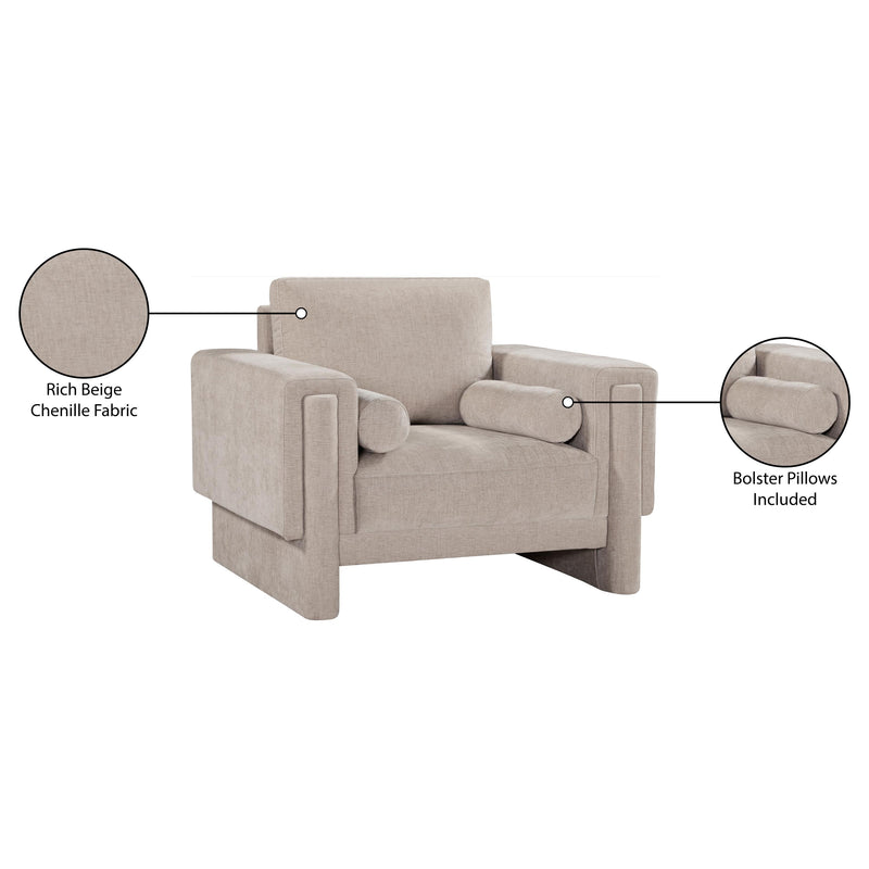 Meridian Madeline Beige Chenille Fabric Chair IMAGE 16