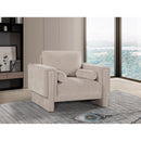 Meridian Madeline Beige Chenille Fabric Chair IMAGE 2