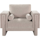 Meridian Madeline Beige Chenille Fabric Chair IMAGE 4