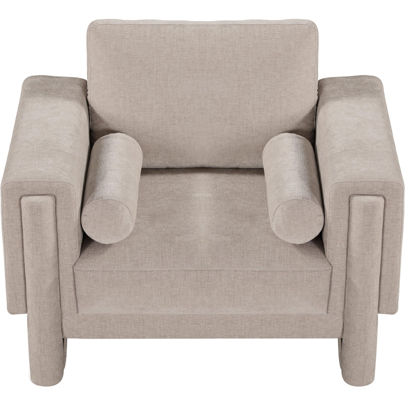 Meridian Madeline Beige Chenille Fabric Chair IMAGE 5