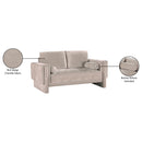 Meridian Madeline Beige Chenille Fabric Loveseat IMAGE 16