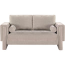 Meridian Madeline Beige Chenille Fabric Loveseat IMAGE 4