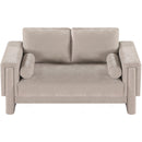 Meridian Madeline Beige Chenille Fabric Loveseat IMAGE 5