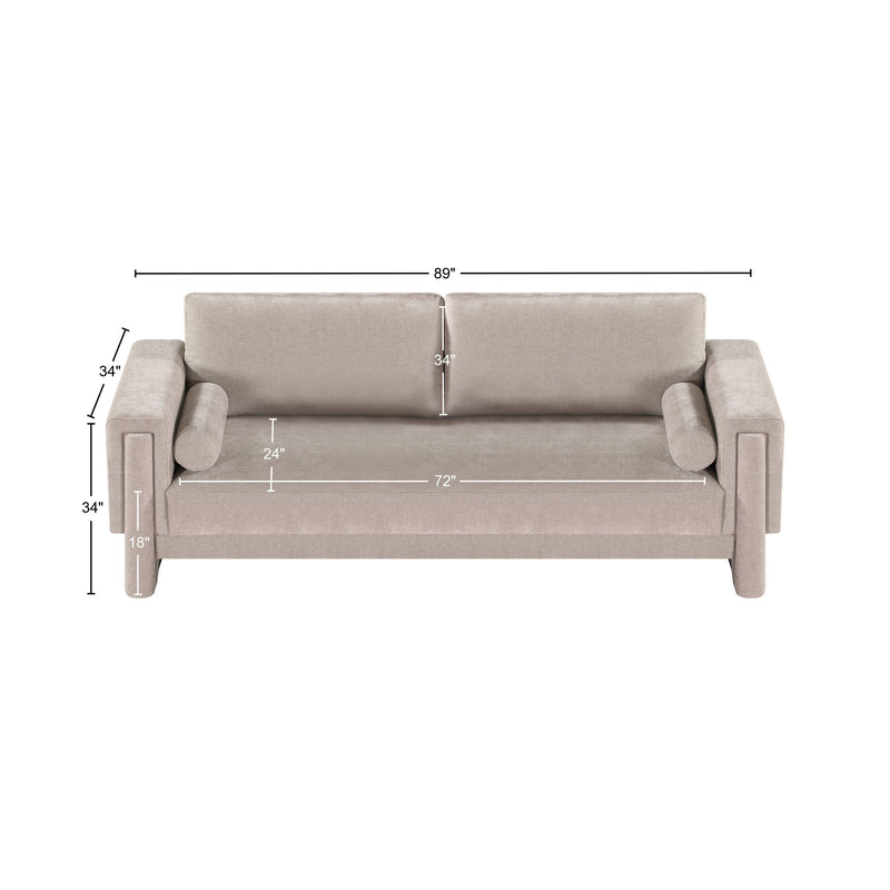 Meridian Madeline Beige Chenille Fabric Sofa IMAGE 15