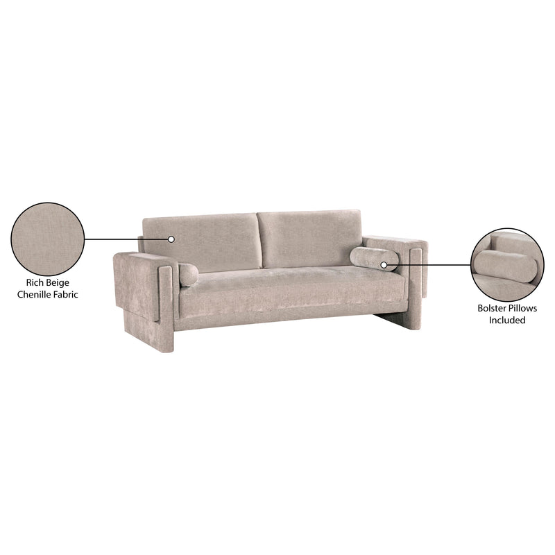 Meridian Madeline Beige Chenille Fabric Sofa IMAGE 16