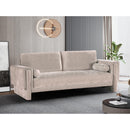 Meridian Madeline Beige Chenille Fabric Sofa IMAGE 2