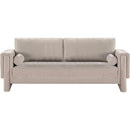 Meridian Madeline Beige Chenille Fabric Sofa IMAGE 4