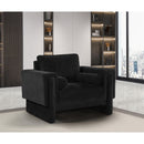 Meridian Madeline Black Chenille Fabric Chair IMAGE 2