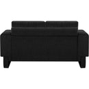 Meridian Madeline Black Chenille Fabric Loveseat IMAGE 3
