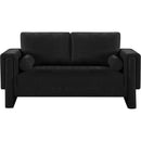 Meridian Madeline Black Chenille Fabric Loveseat IMAGE 4