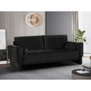 Meridian Madeline Black Chenille Fabric Sofa IMAGE 2