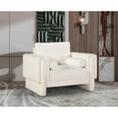 Meridian Madeline Cream Chenille Fabric Chair IMAGE 2