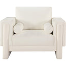 Meridian Madeline Cream Chenille Fabric Chair IMAGE 4