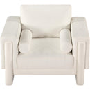 Meridian Madeline Cream Chenille Fabric Chair IMAGE 5